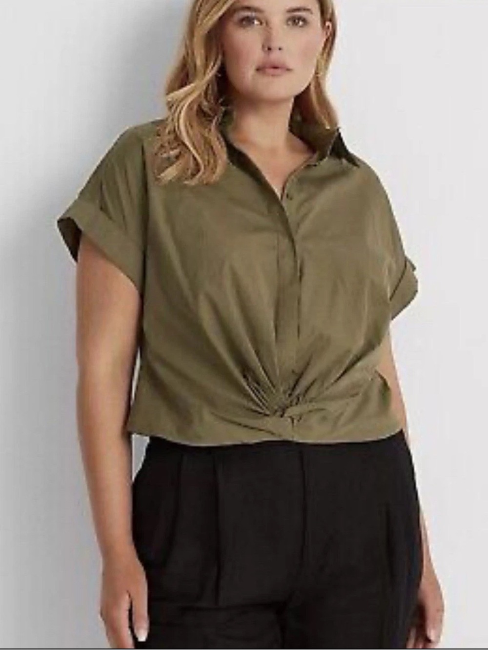 Ralph Lauren Black Label Green Short Sleeve Button Down Shirt 20W